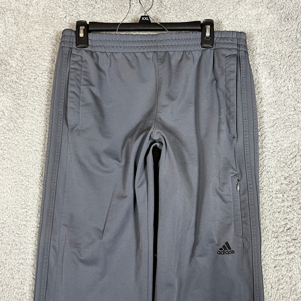 Adidas‎ Track Pants Mens Medium Gray Excellent 3-Stripe Straight Leg Sweats